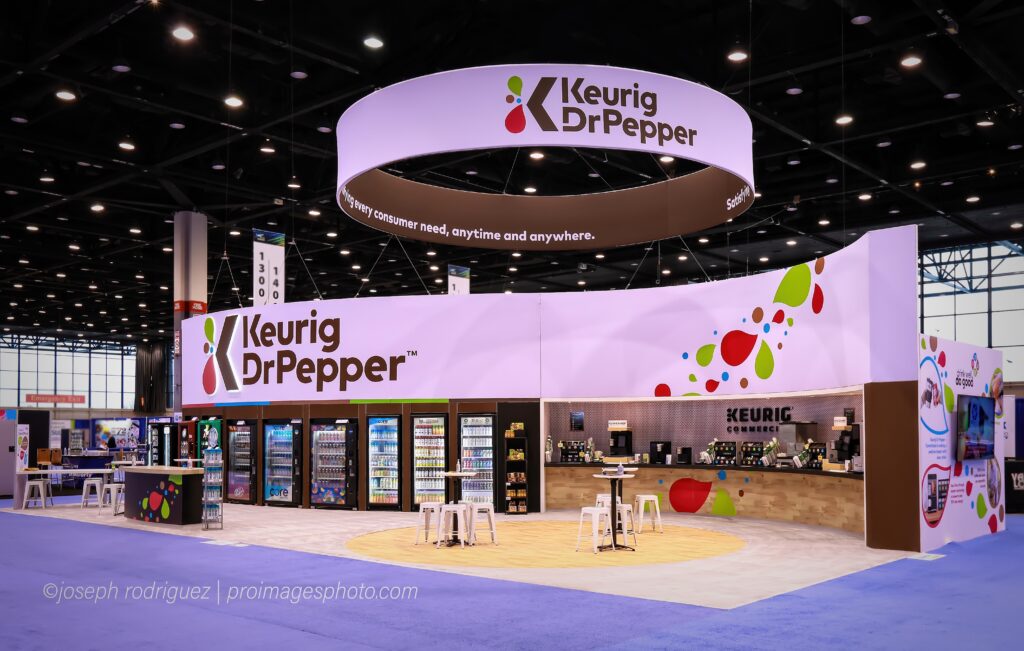 Keurig Dr Pepper exhibitor booth photography at the NAMA 2022 tradeshow expo in Chicago