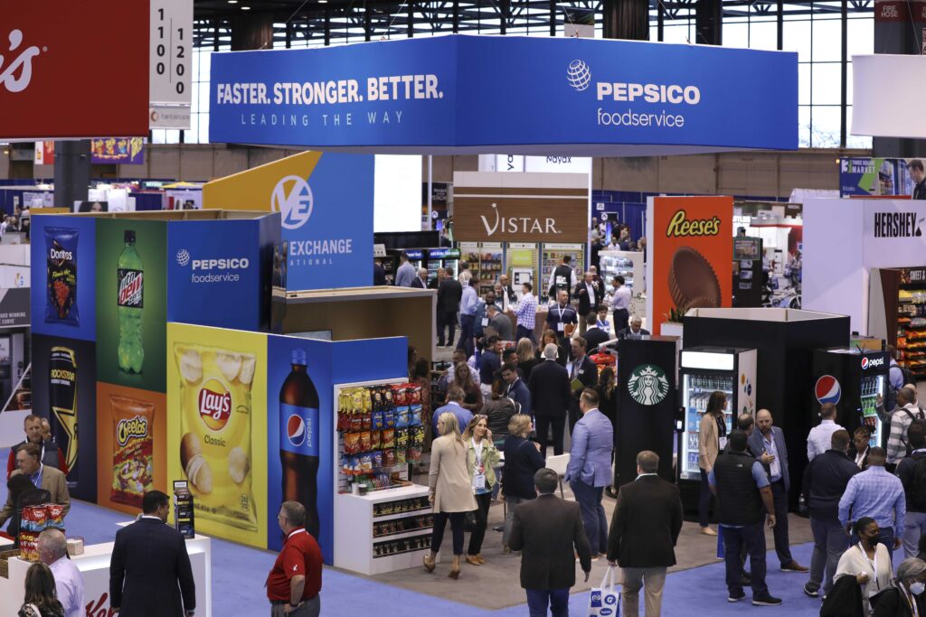 PepsiCo Foodservice exhibitor booth photography at the NAMA 2022 tradeshow expo, McCormick Place, Chicago