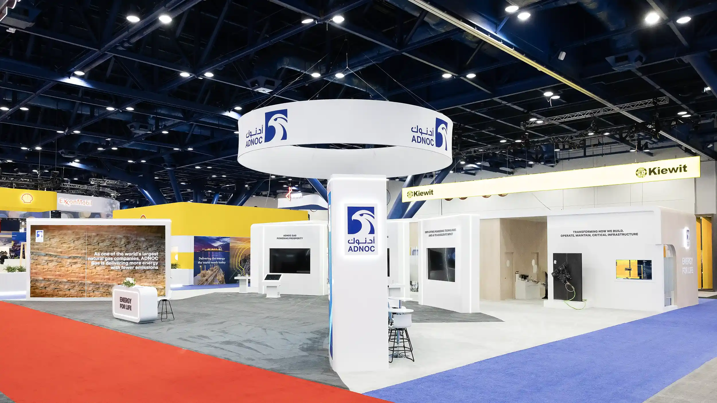 Tradeshow photography of the ADNOC exhibit booth at Gastech in Houston